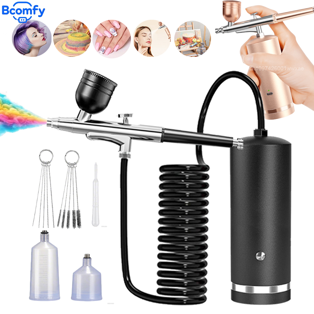 Airbrush Kit With Mini Compressor - 컴프레서가 있는 에어브러시, 충전식 에어브러시, 미니