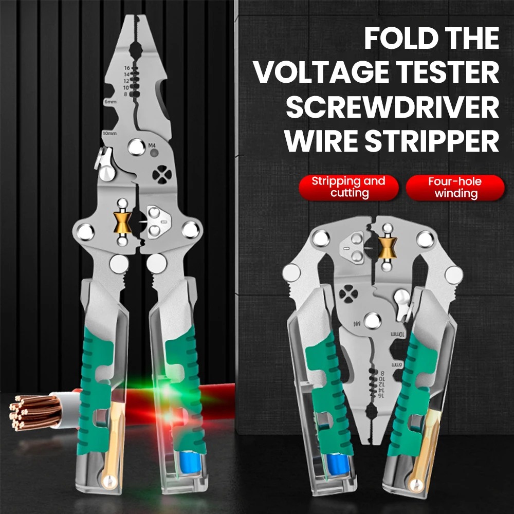Automatic Wire Stripper Cutter - Foldalbe 와이어 스트리핑 펜치 전압 테스트
