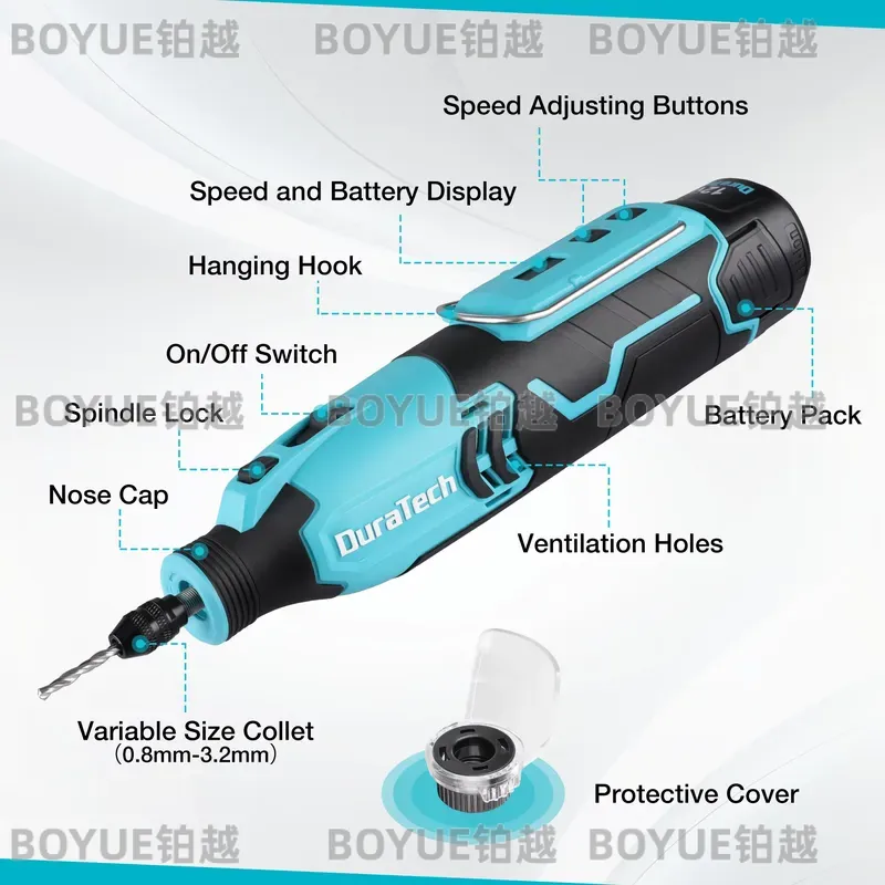 Cordless Rotary Tool Kit Accessories - 12V 무선 로터리 공구 5000-35000RPM 7단