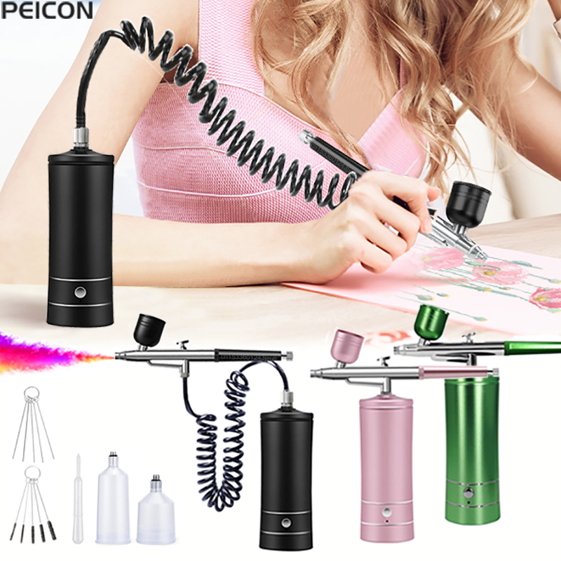 Airbrush Kit With Mini Compressor - 에어 브러시 페인팅 에어 브러시 (압축기