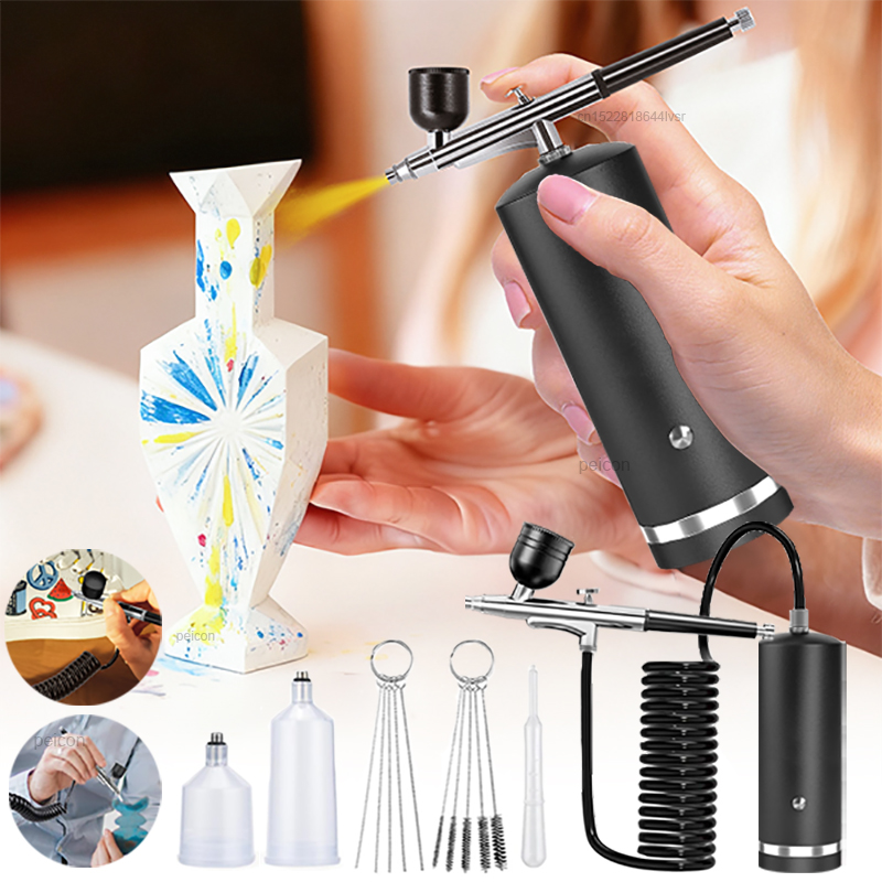 Airbrush Kit With Mini Compressor - 에어브러시 및 컴프레서 페인트 스프레이 건,