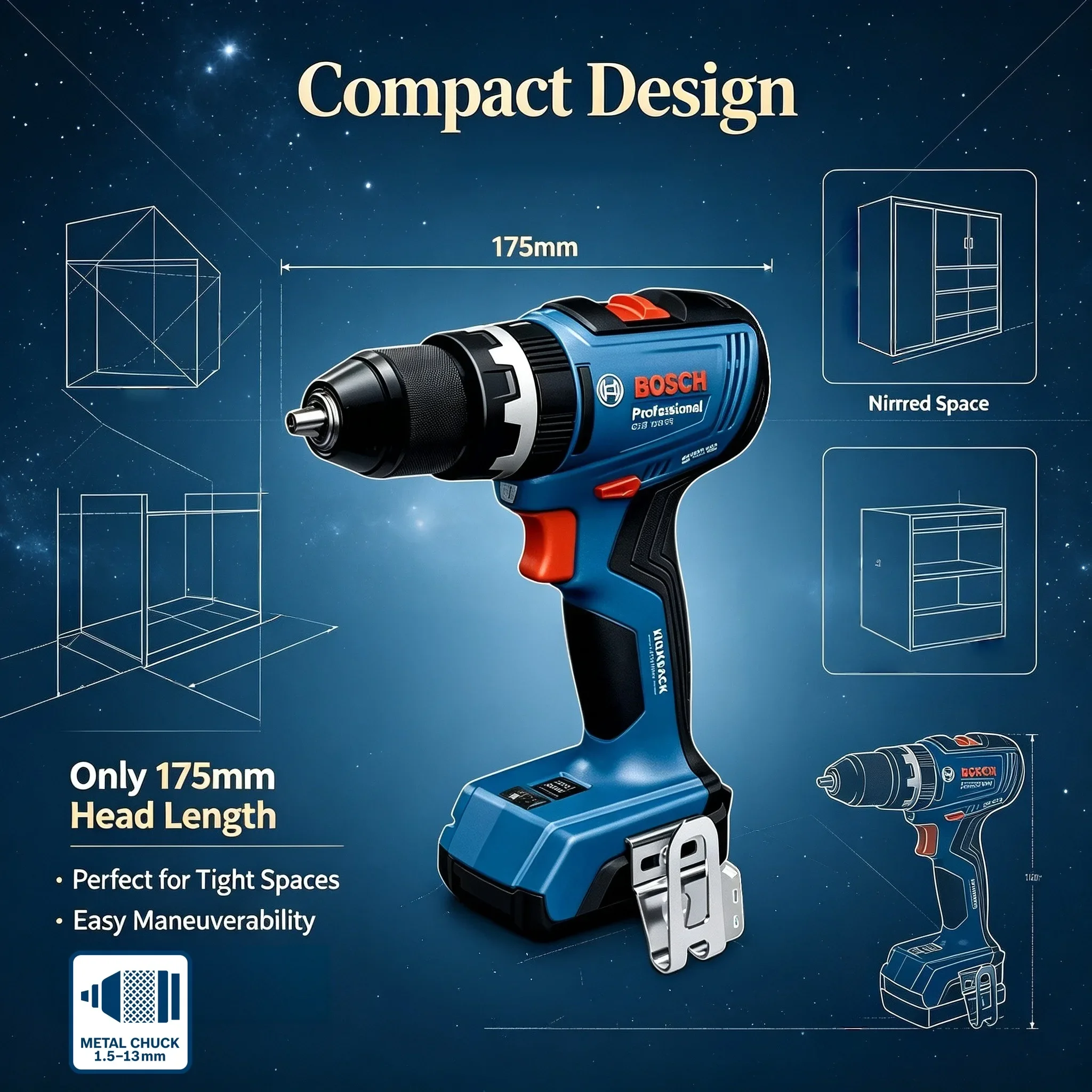Brushless Cordless Electric Drill 18V - BOSCH GSB 18V-65 브러시리스 무선 드릴/드라이버