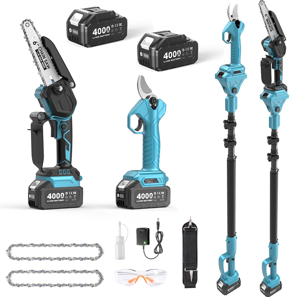 Mini Electric Chainsaw 6 Inch - 태스크스타 3-in-1 브러시리스 폴 프루너 &