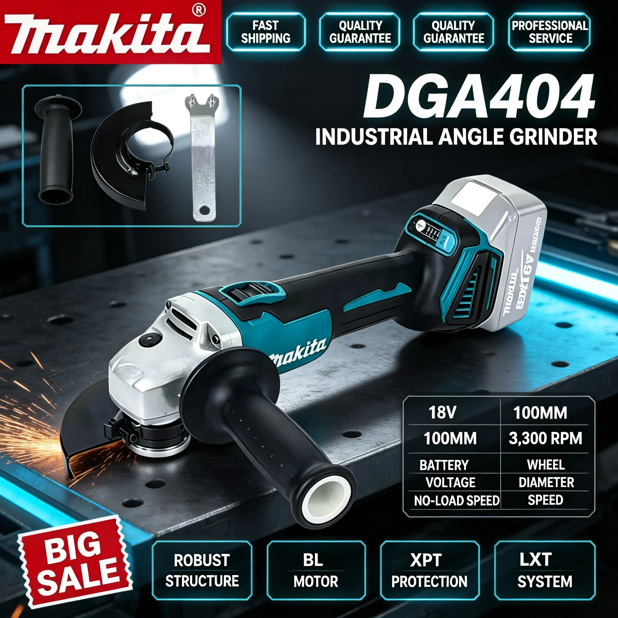 마키타 DGA404 충전식 브러시리스 각도 연삭기, 1 - Brushless Angle Grinder Battery Powered 리뷰 및 가격
