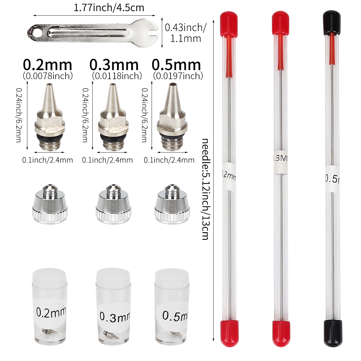 3pcs 세트 0.2/0.3/0.5mm 에어 브러시 노 - Airbrush Kit With Mini Compressor 리뷰 및 가격