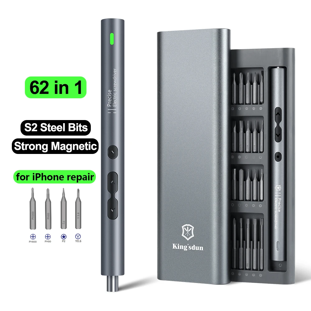62/6 in 1 정밀 전기 스크루 드라이버 세트 전동 - Electric Screwdriver Rechargeable Usb 리뷰 및 가격