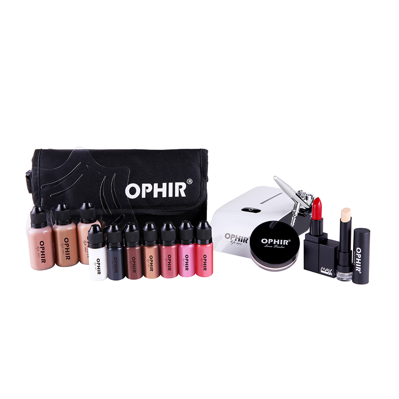 OPHIR 프로 메이크업 세트 0.3mm 에어 브러시  - Airbrush Kit With Mini Compressor 리뷰 및 가격