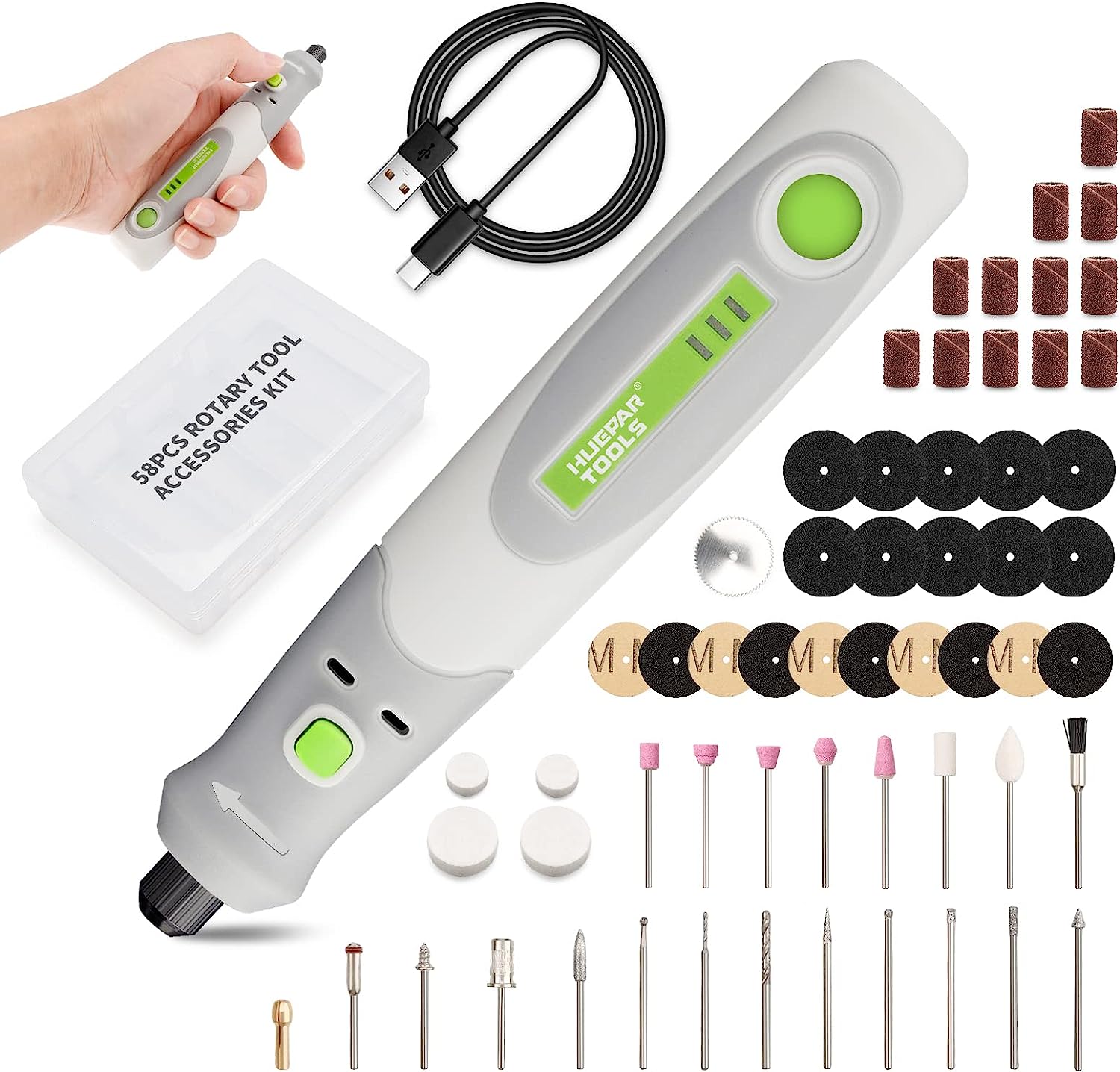 Huepar 도구용 전기 드릴 다이 그라인더 조각기 폴 - Cordless Rotary Tool Kit Accessories 리뷰 및 가격